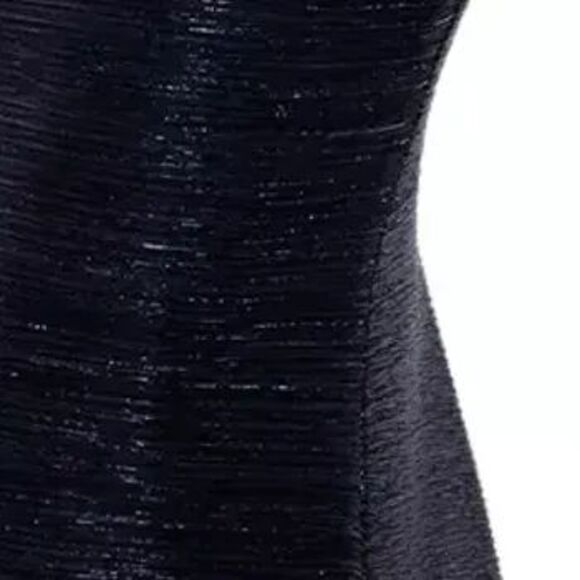 Betsy & Adam Women's Petite Dress 6P Metallic Crinkled Cape Gown - Picture 2 of 5